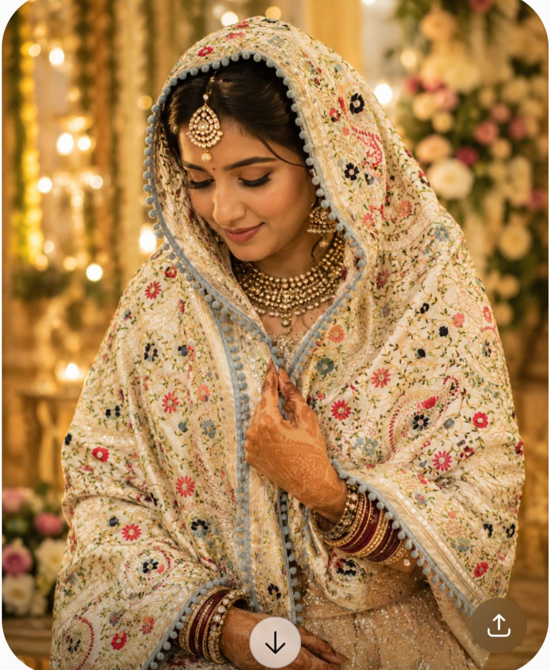 Chanderi Fulkari Dupatta